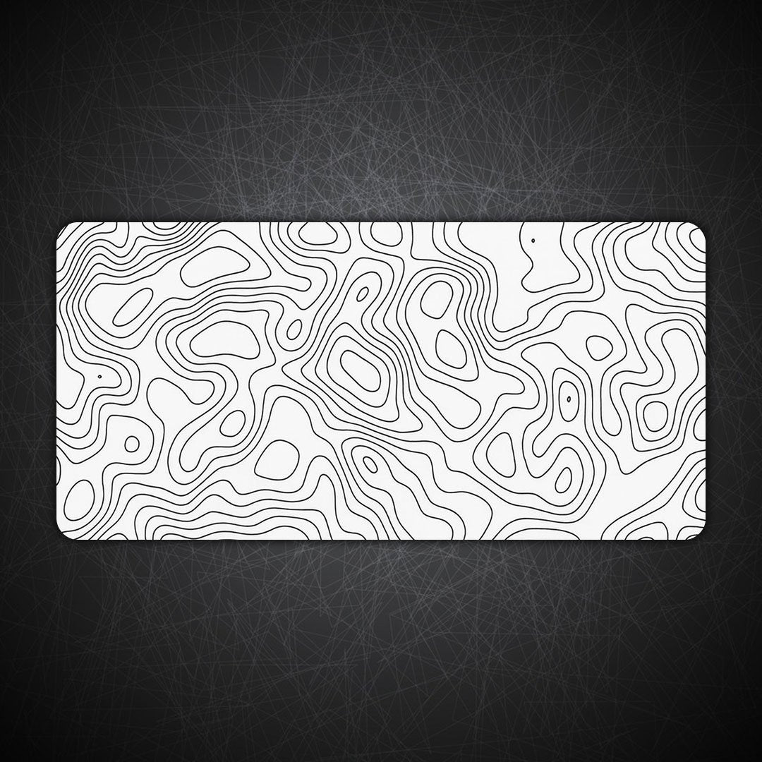 White Contour Gaming Desk Mat