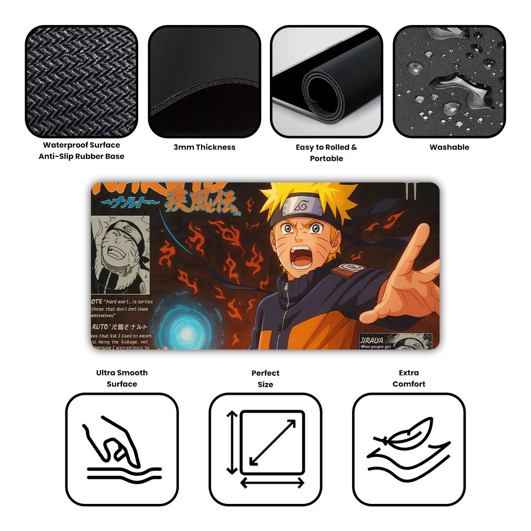 Naruto Anime Ninja Edition Gaming Desk Mat