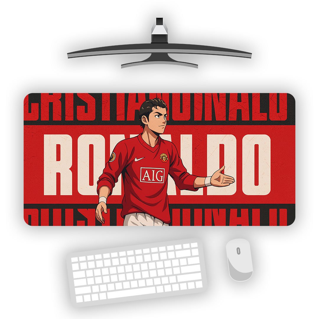 Ronaldo Red Royal Gaming Desk Mat