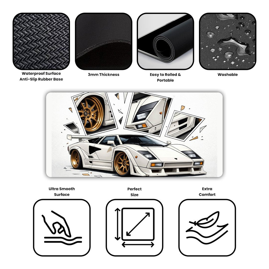 Lamborghini Countach LP400 S Turbo Gaming Desk Mat
