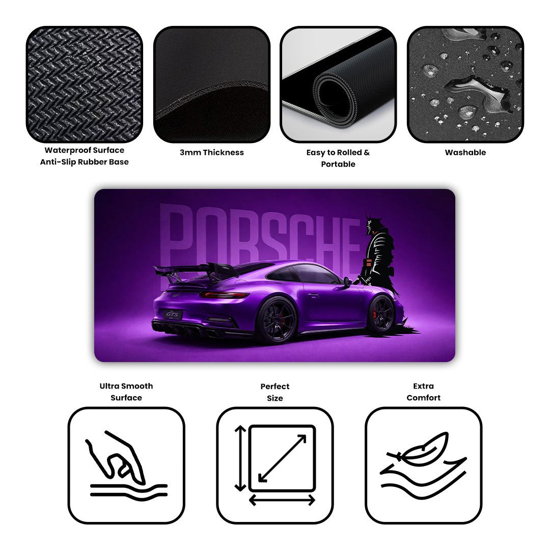 Porsche 911 GT3 RS Purple Edition Gaming Desk Mat