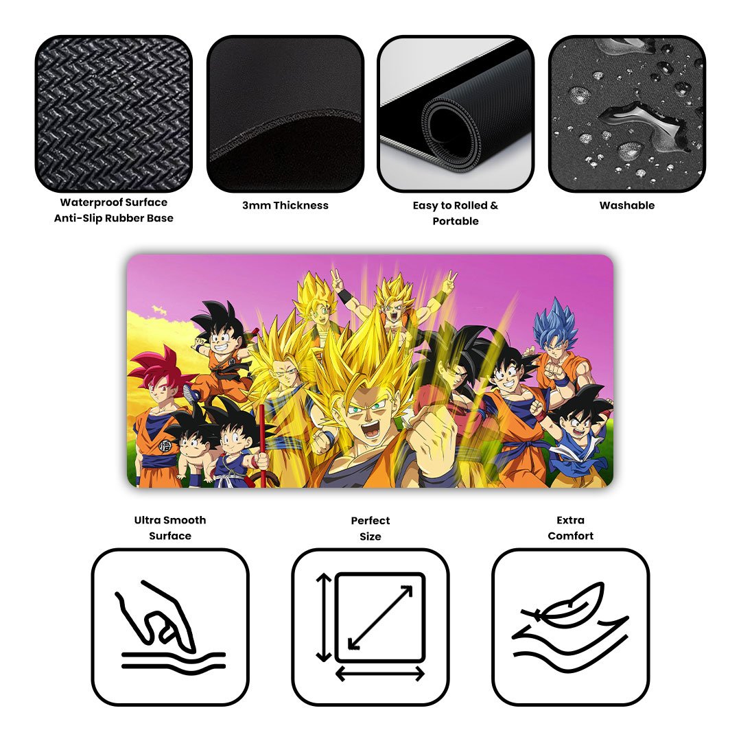 Dragon Ball Z Goku Super Saiyan Gaming Desk Mat