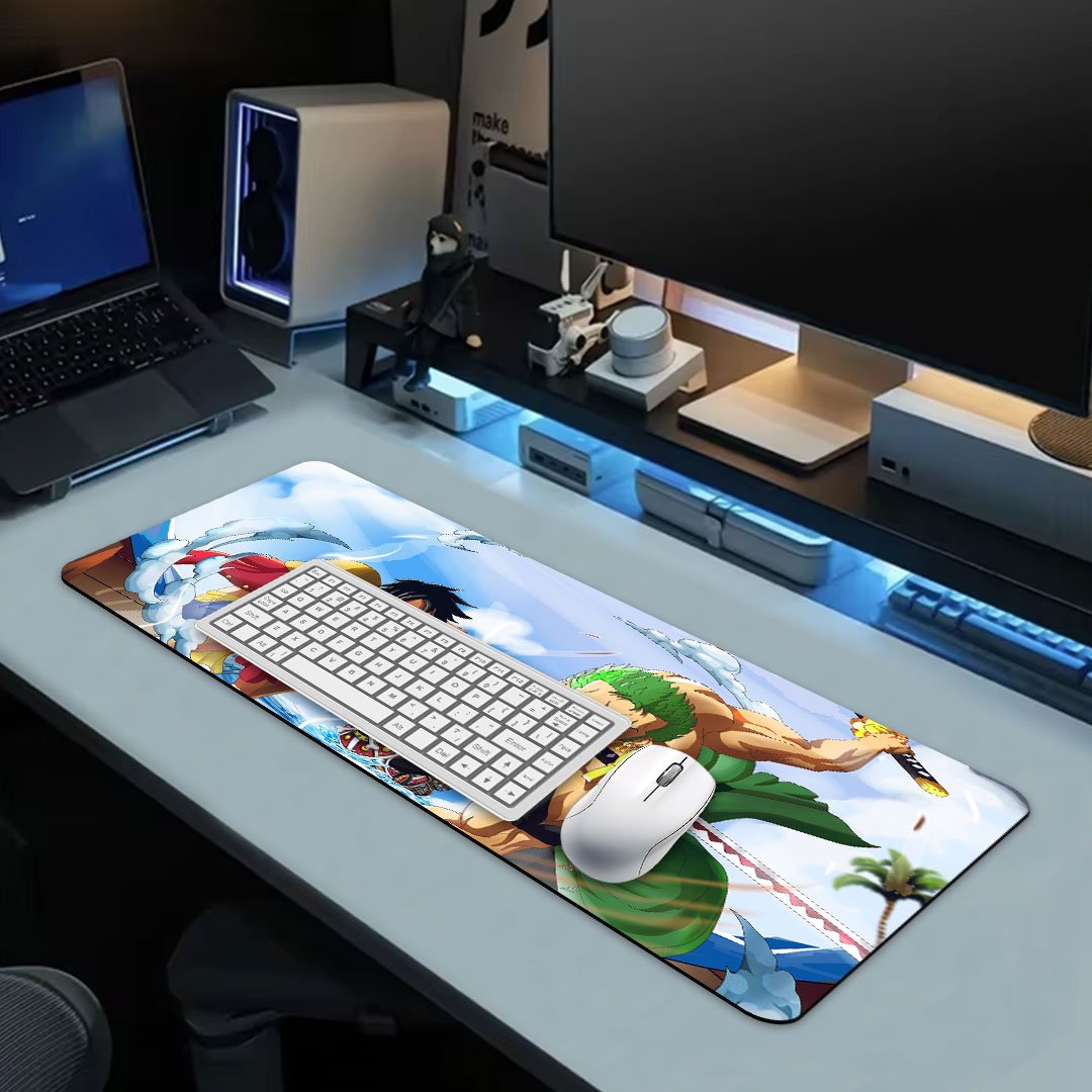 Zoro and Luffy in Fight One Piece Gaming Desk Mat