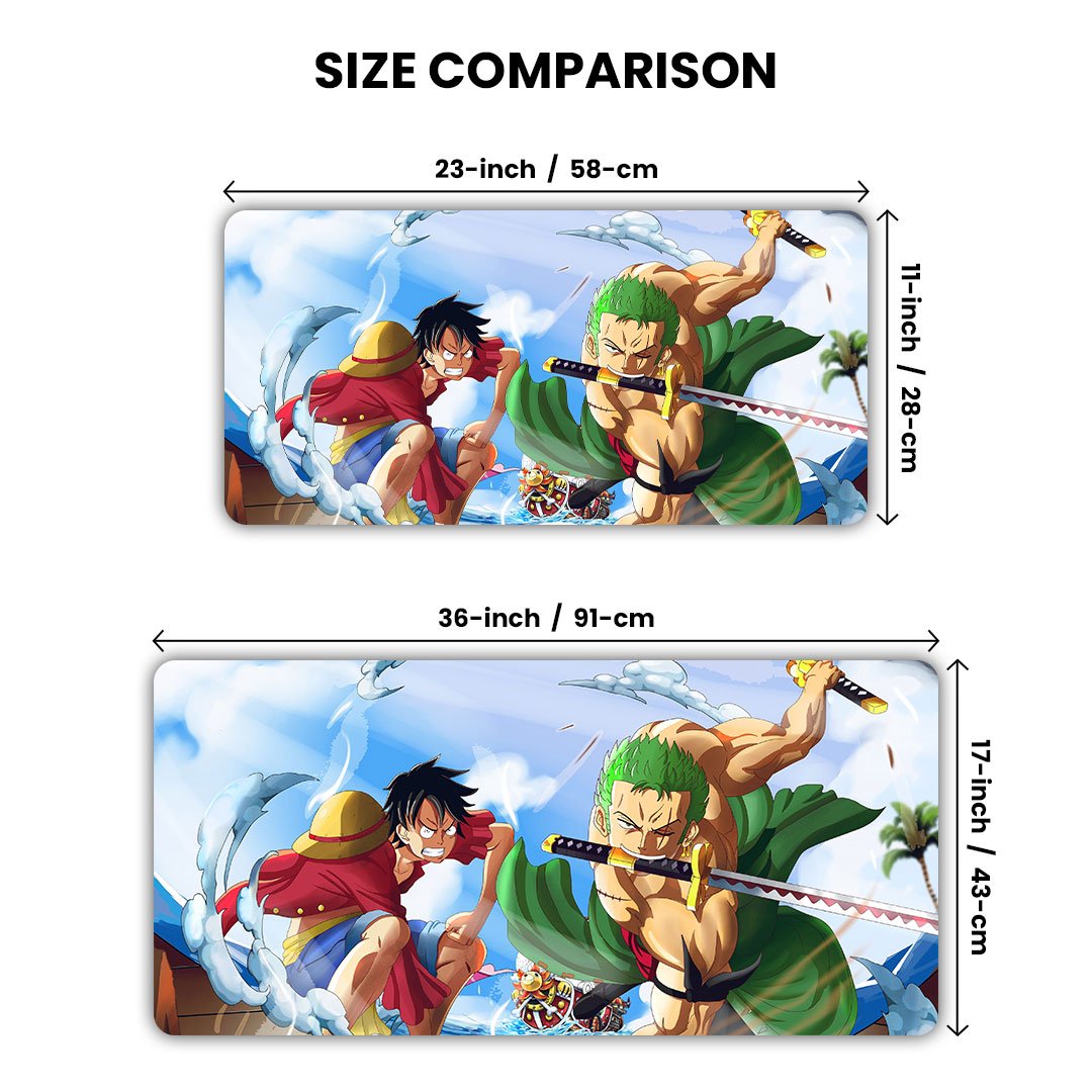 Zoro and Luffy in Fight One Piece Gaming Desk Mat