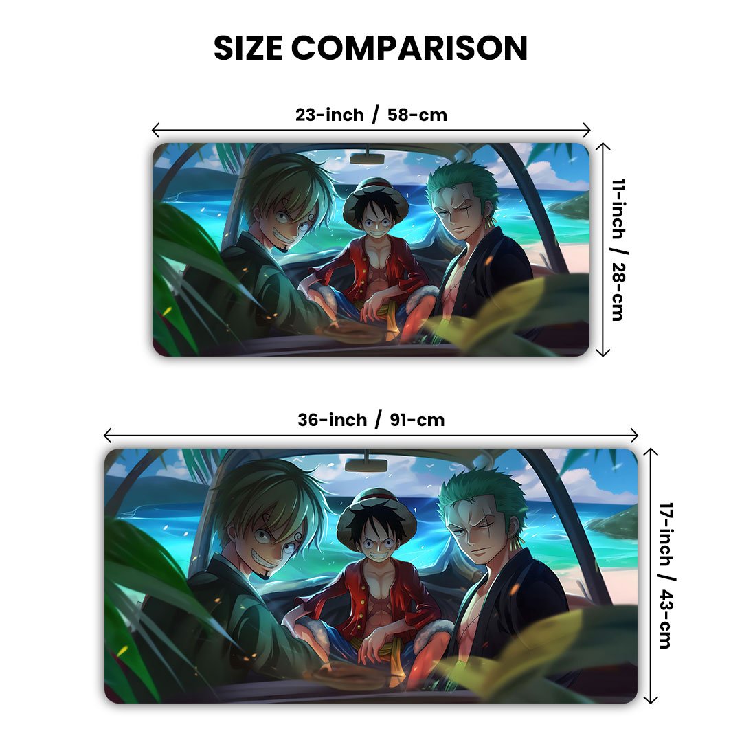 One Piece Luffy, Sanji and Zoro Gaming Desk Mat