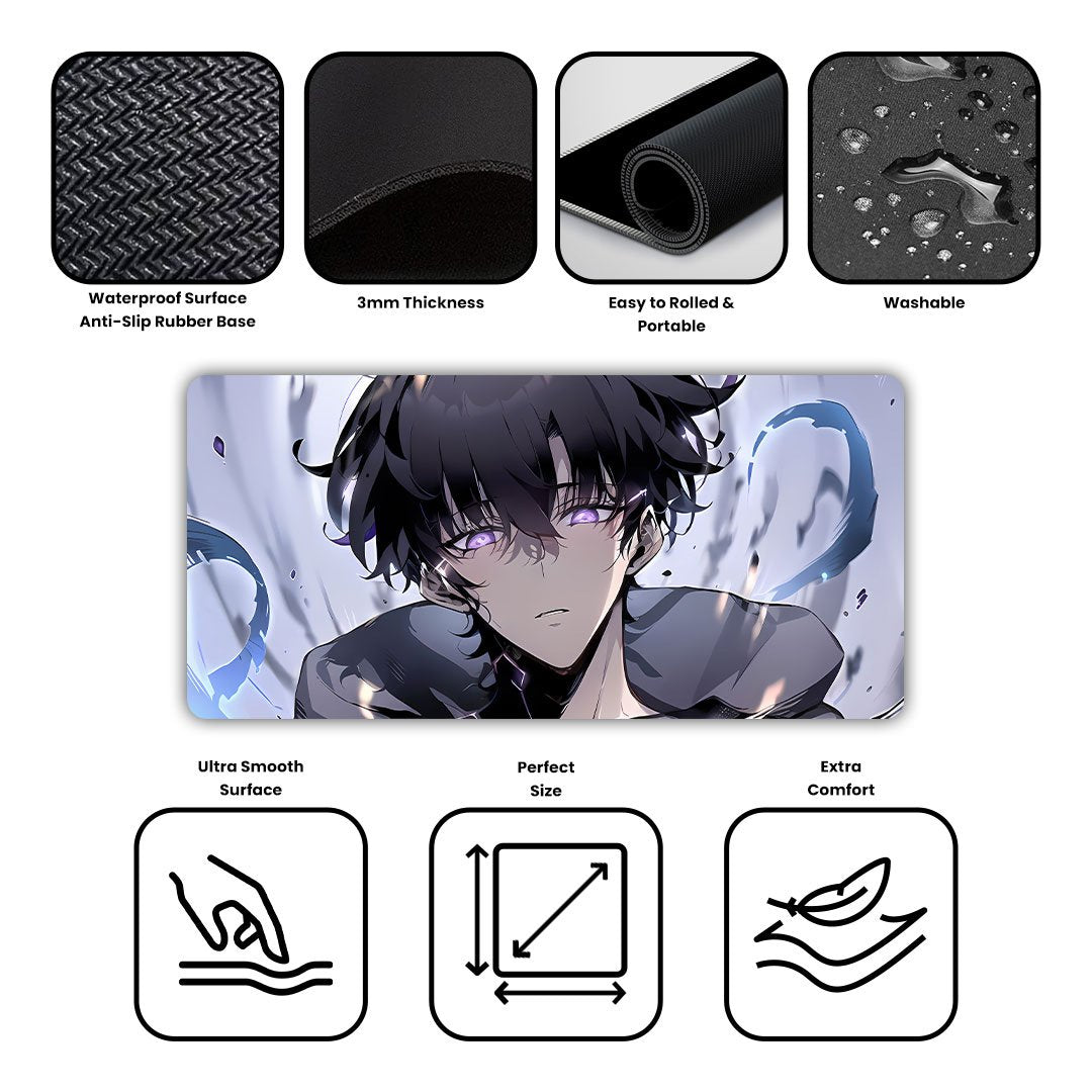 Solo Leveling Sung Jinwoo Gaming Desk Mat
