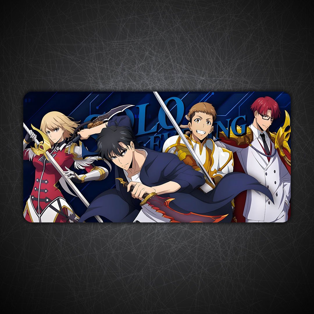 Solo Leveling Sung Jinwoo & Cha Hae-in Gaming Desk Mat