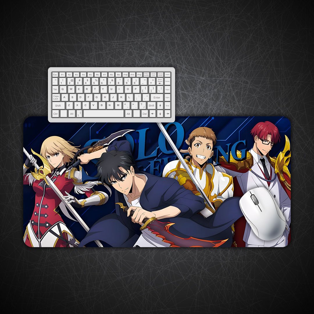 Solo Leveling Sung Jinwoo & Cha Hae-in Gaming Desk Mat