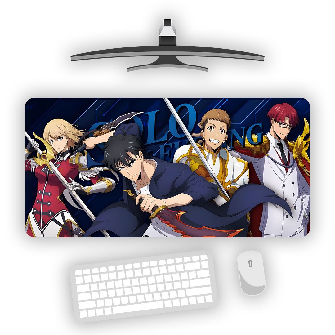Solo Leveling Sung Jinwoo & Cha Hae-in Gaming Desk Mat