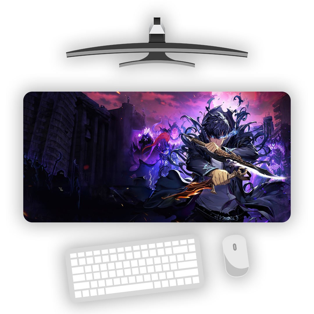 Solo Leveling Sung Jinwoo Blade Aesthetic Gaming Desk Mat