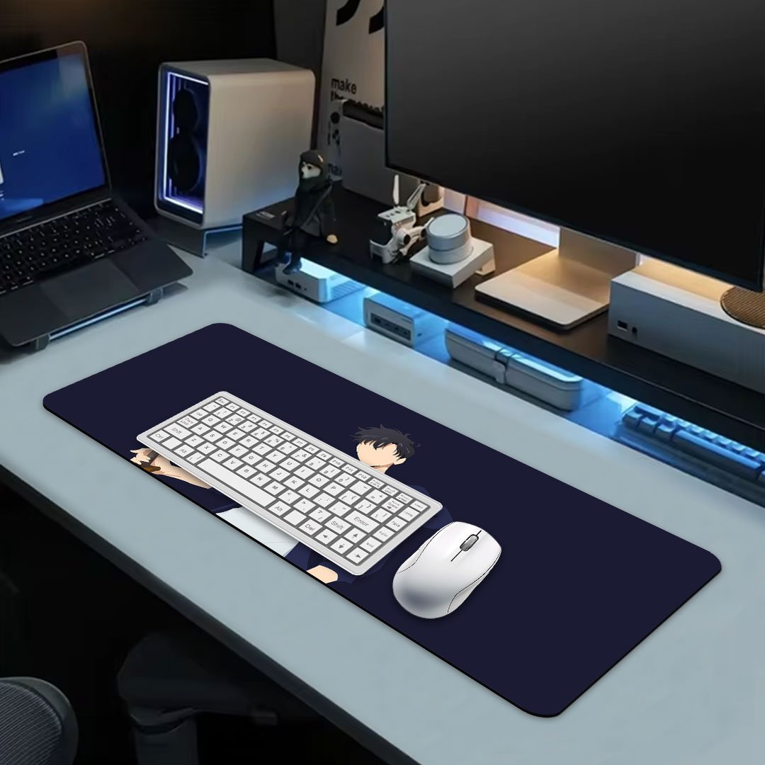 Level but it's lofi Solo Leveling Gaming Desk Mat