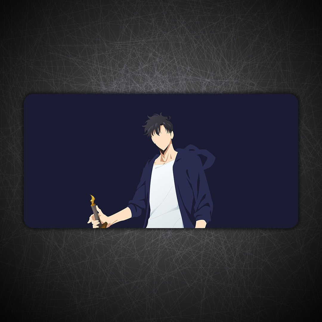 Level but it's lofi Solo Leveling Gaming Desk Mat