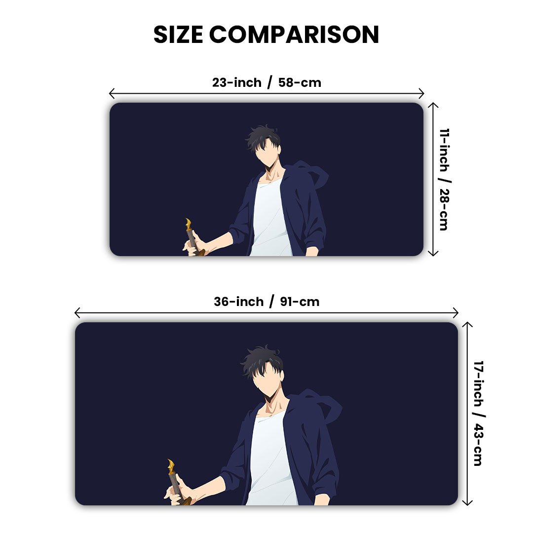 Level but it's lofi Solo Leveling Gaming Desk Mat