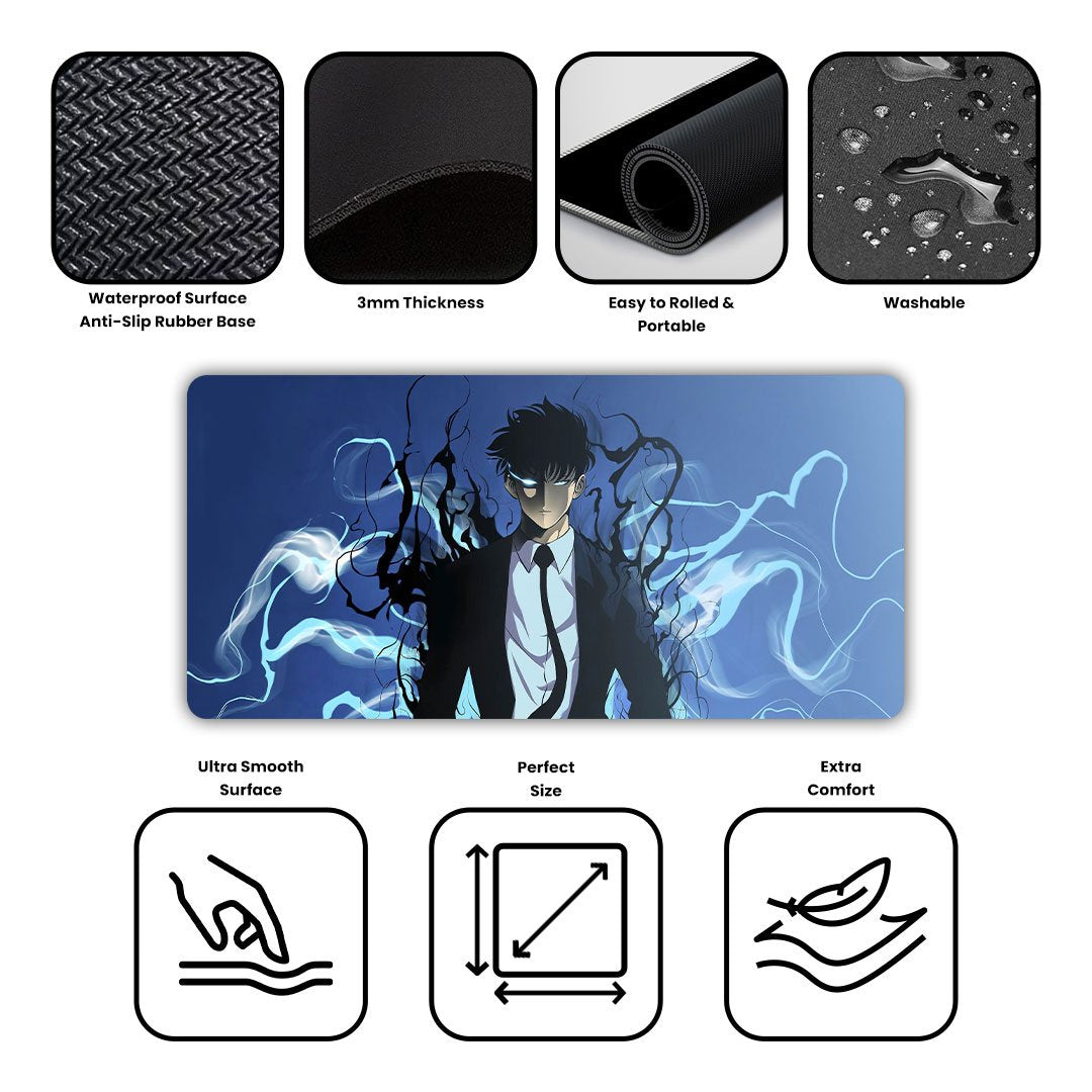 Sung Jin-Woo Solo Leveling Gaming Desk Mat