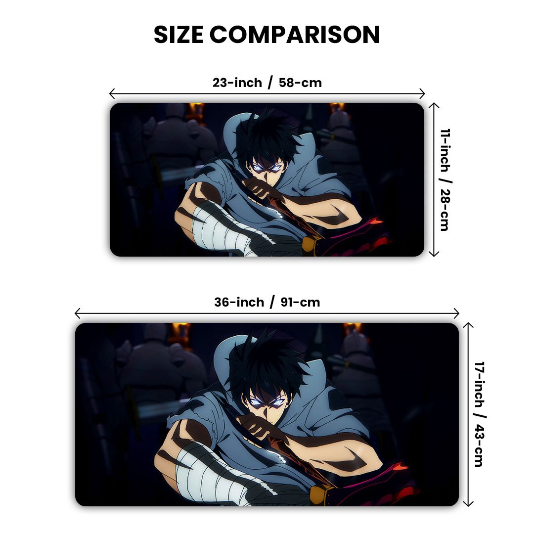 Sung Jin Woo Fight Solo Leveling Gaming Desk Mat