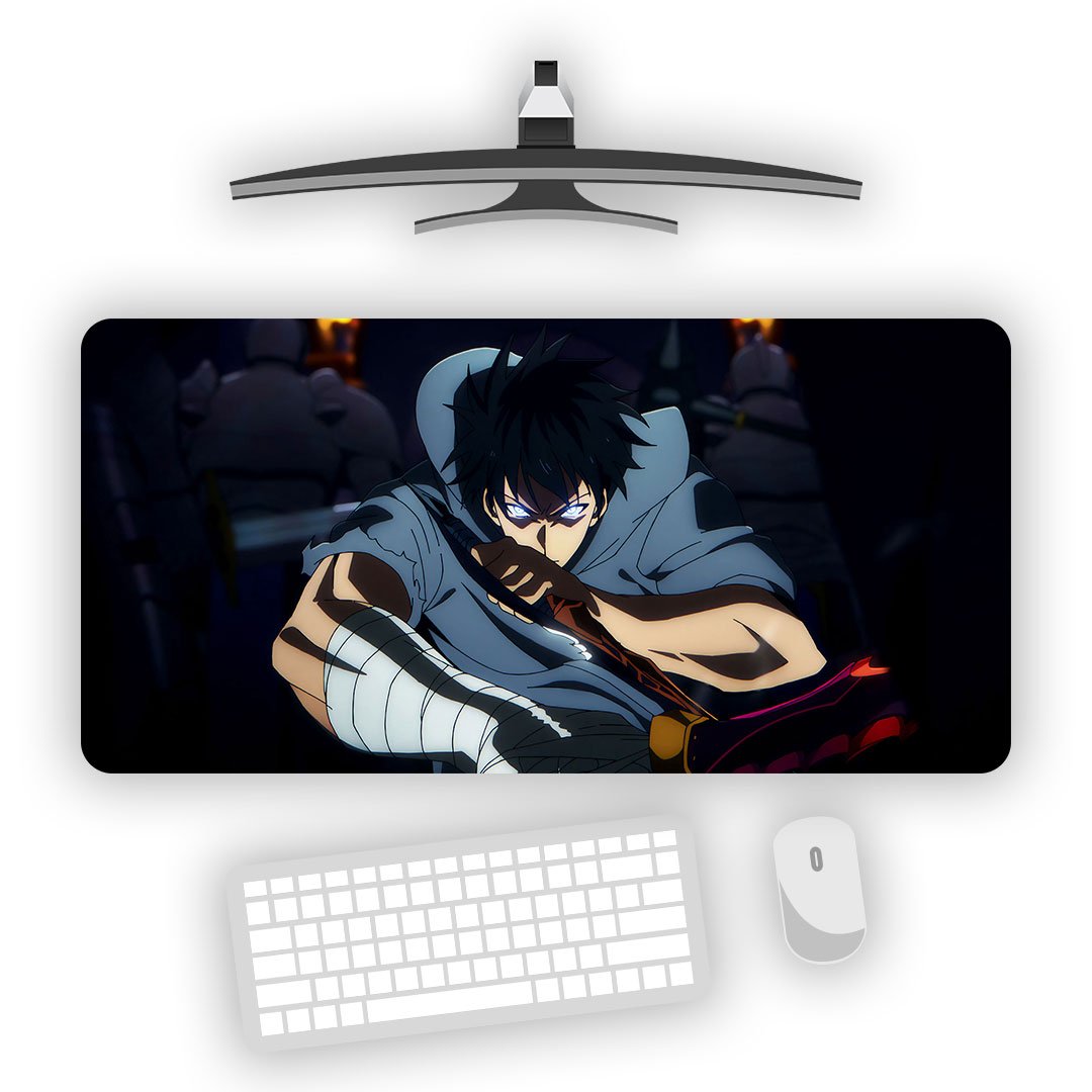 Sung Jin Woo Fight Solo Leveling Gaming Desk Mat