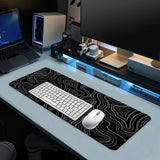 Topographic Dark Gaming Desk Mat