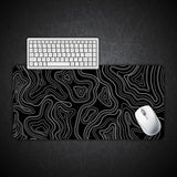 Topographic Dark Gaming Desk Mat
