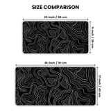 Topographic Dark Gaming Desk Mat