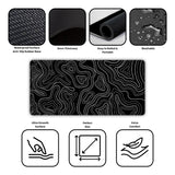 Topographic Dark Gaming Desk Mat