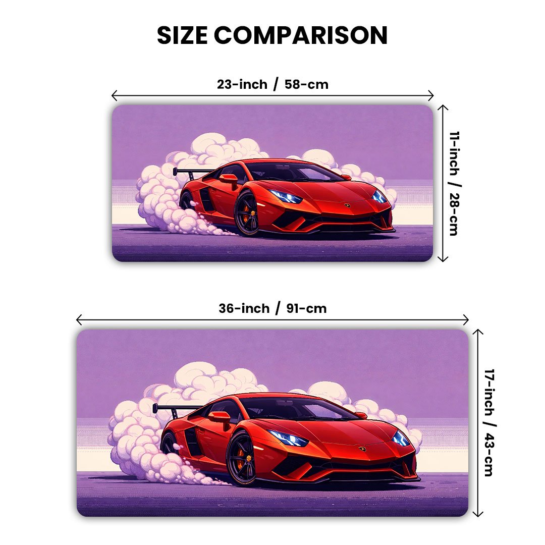 Lamborghini Aventador Drifting Gaming Desk Mat