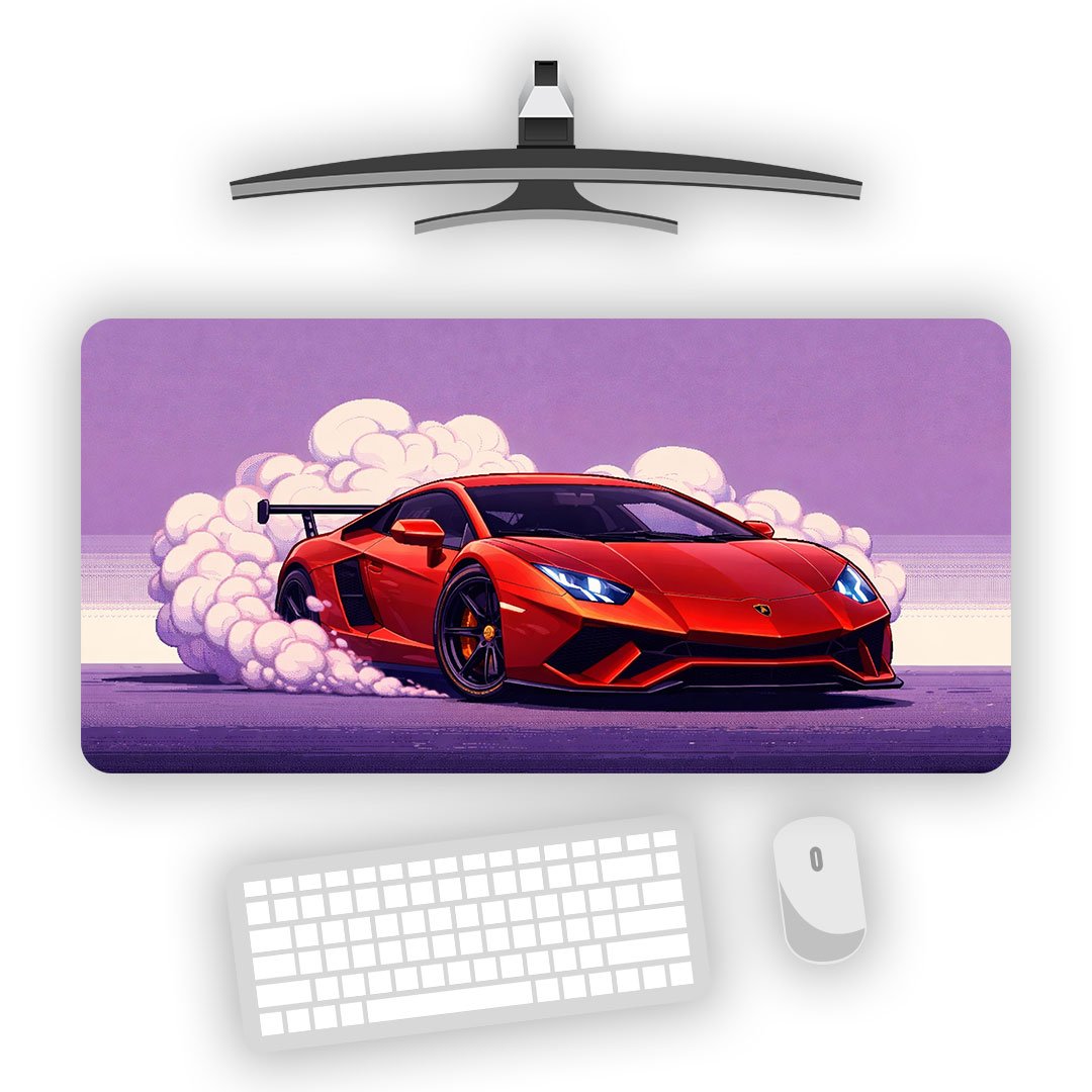 Lamborghini Aventador Drifting Gaming Desk Mat