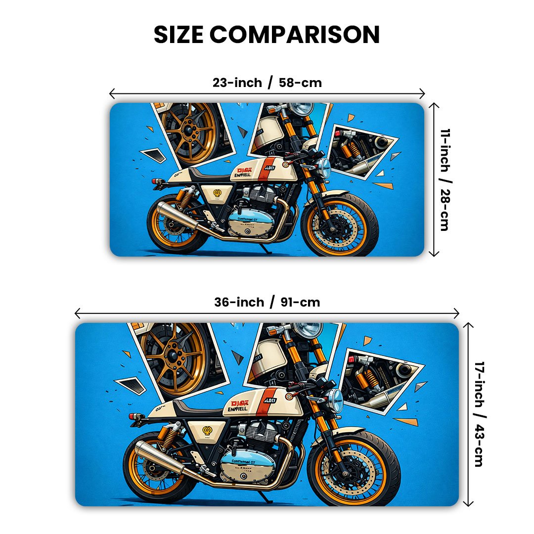 Royal Enfield Continental GT 650 White & Red Gaming Desk Mat