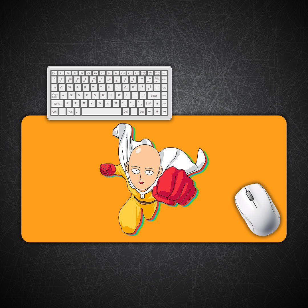 Saitama Flying Pose Desk Mat