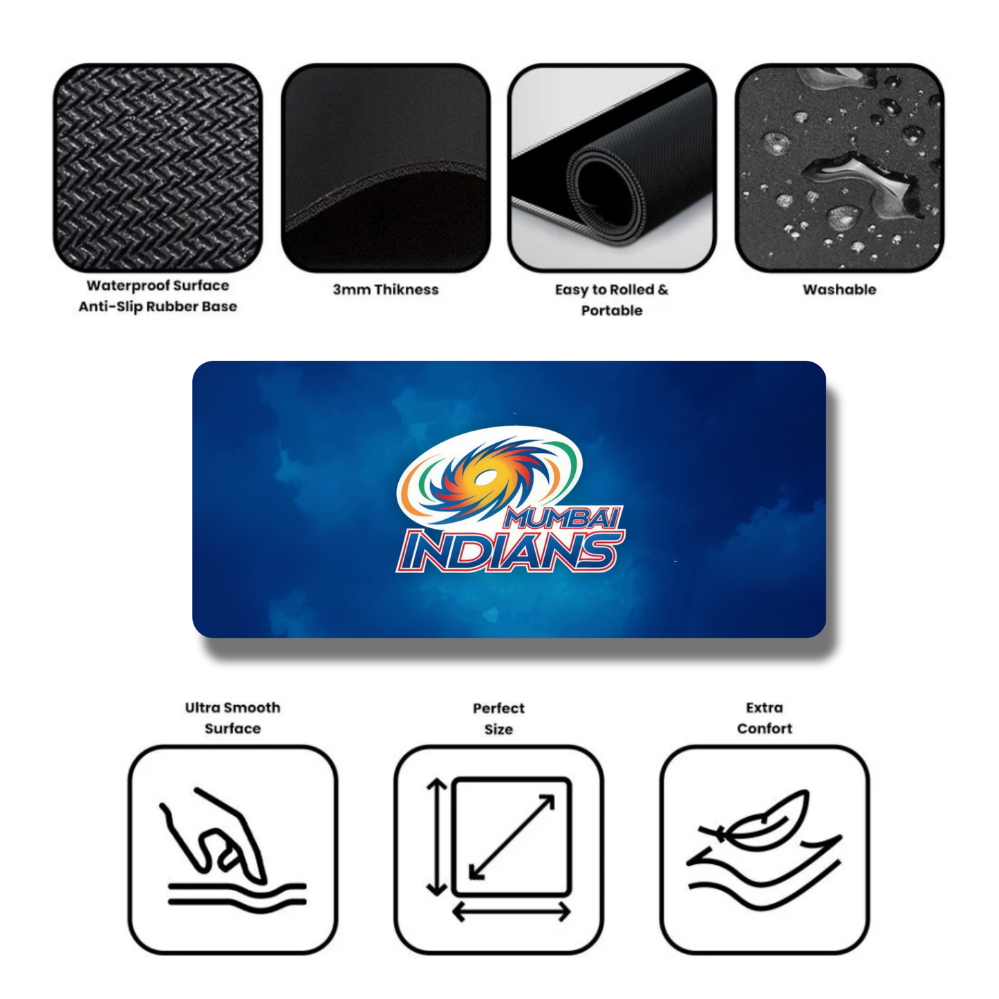 Mumbai Indians IPL Logo Gaming Desk Mat