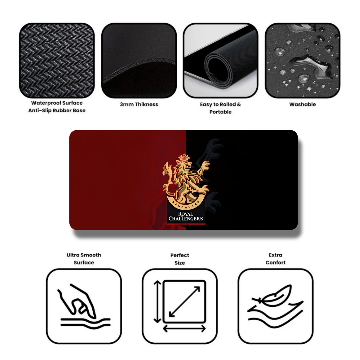 Royal Challengers Bangalore IPL Logo Gaming Desk Mat