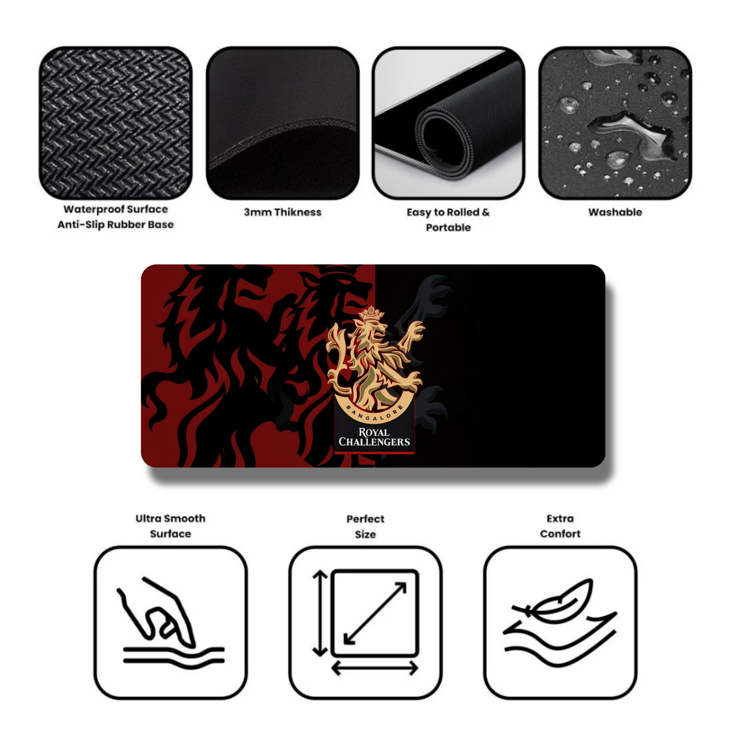 Royal Challengers Bengaluru IPL Gaming Desk Mat