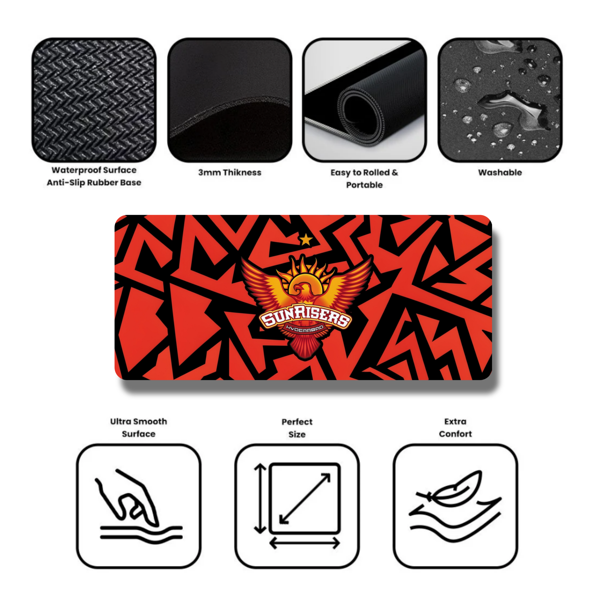 SunRisers Hyderabad IPL Logo Gaming Desk Mat