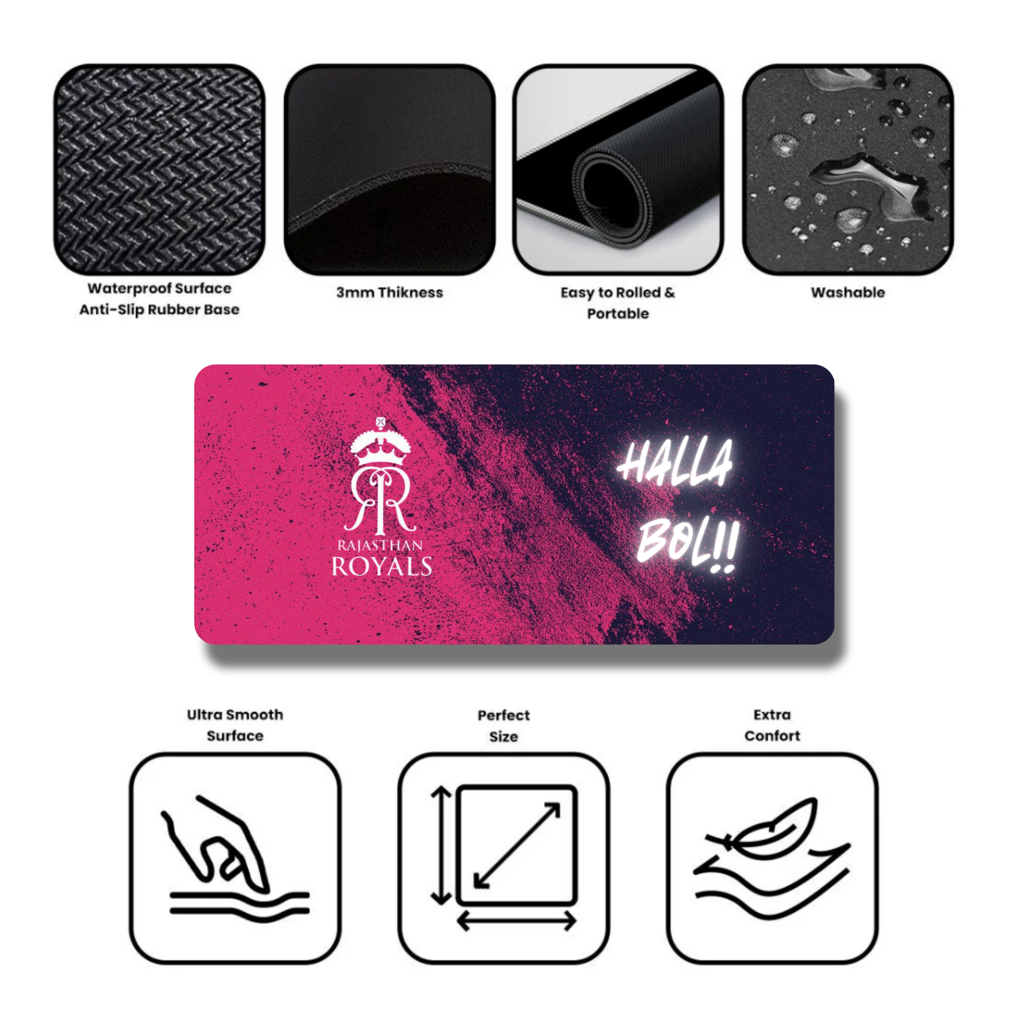 Rajasthan Royals IPL Logo Gaming Desk Mat