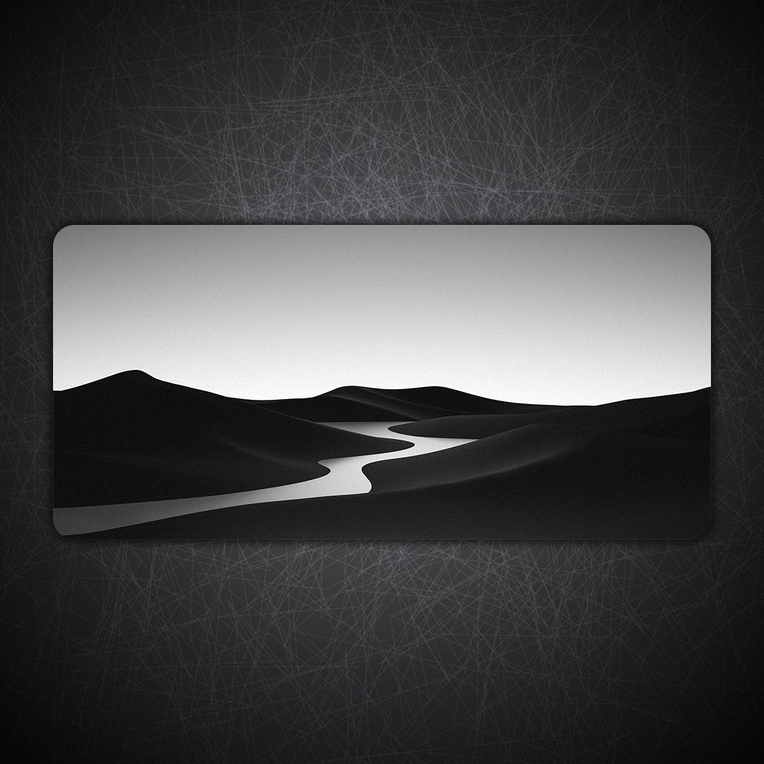 Black and White Landscape Desk Mat