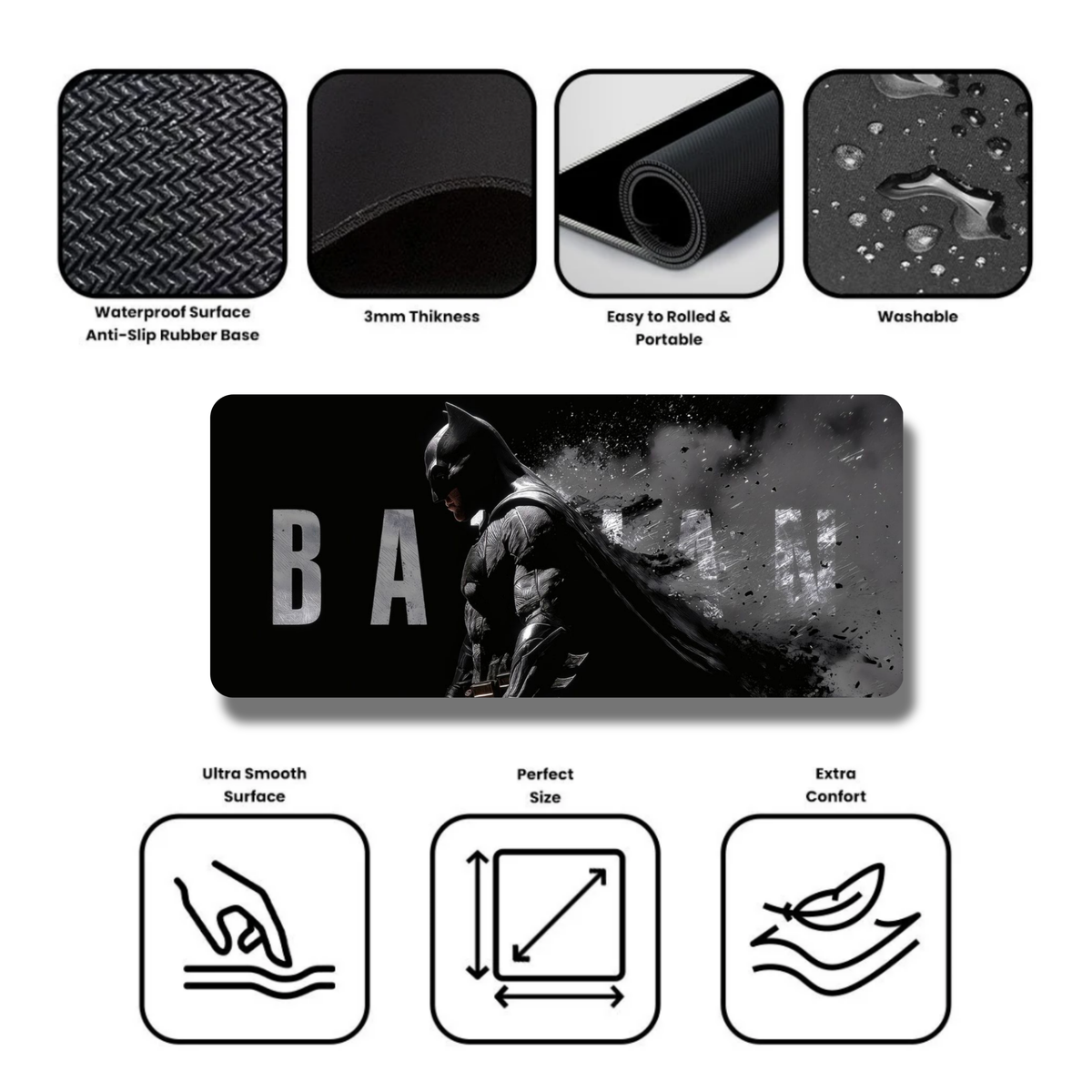 Batman Computer Mat Batman the Limited Knight Edition Gaming Desk Mat – Perfect Cart