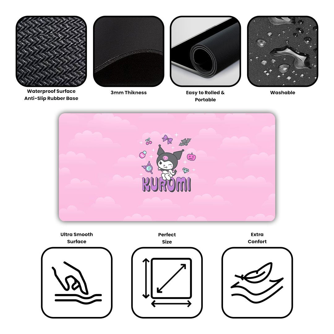 Kuromi Hello Gaming Desk Mat