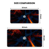 Full Moon Trees Sky View Gaming Desk Mat