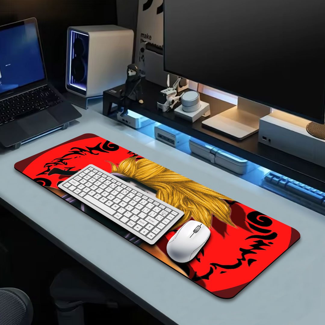 Anime Ninja Desk Mat - Kurama Flame Edition