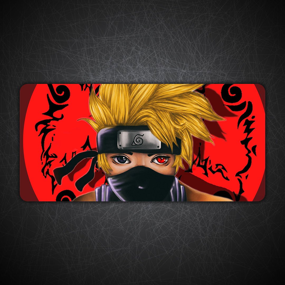 Anime Ninja Desk Mat - Kurama Flame Edition