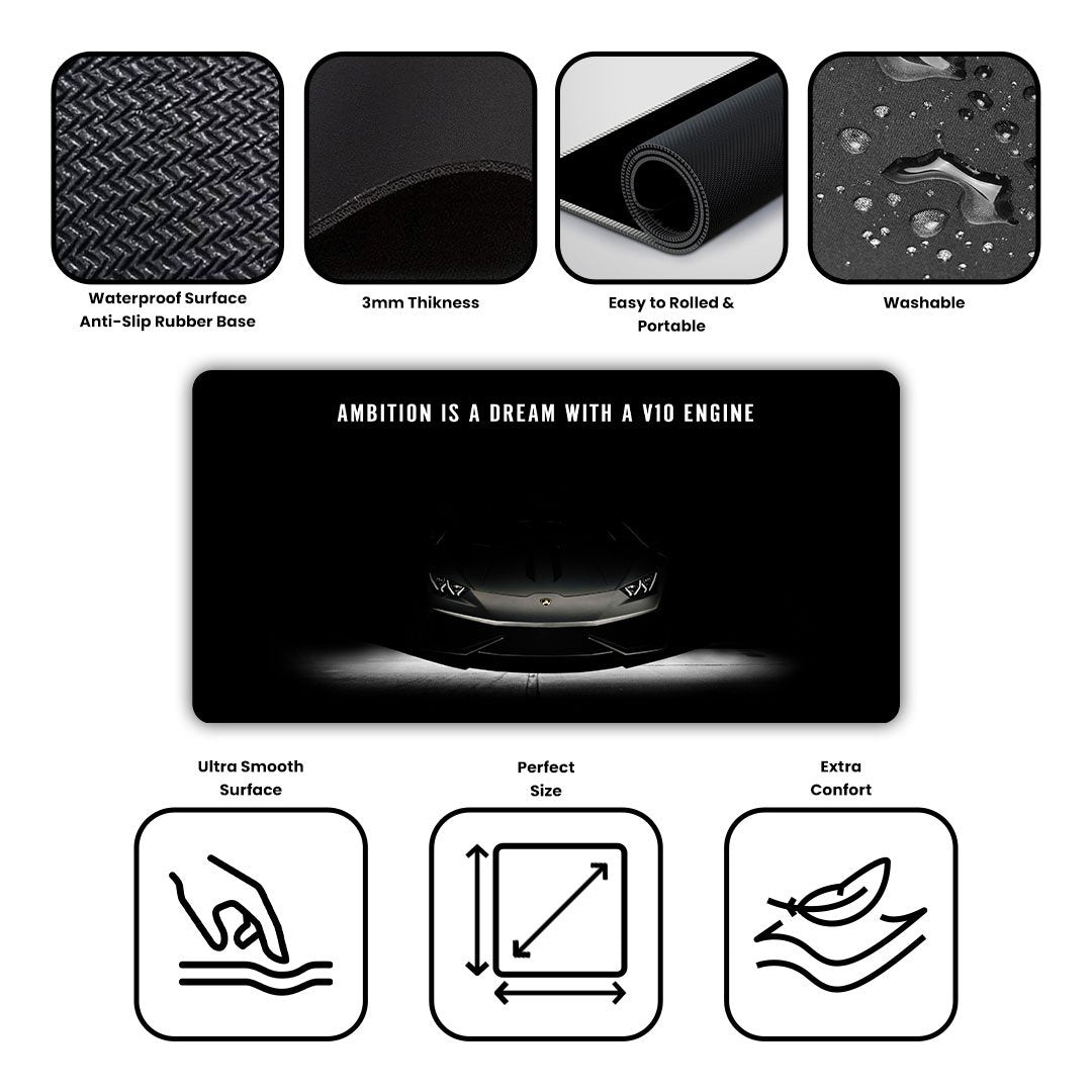 Lamborghini Huracan Gaming Desk Mat