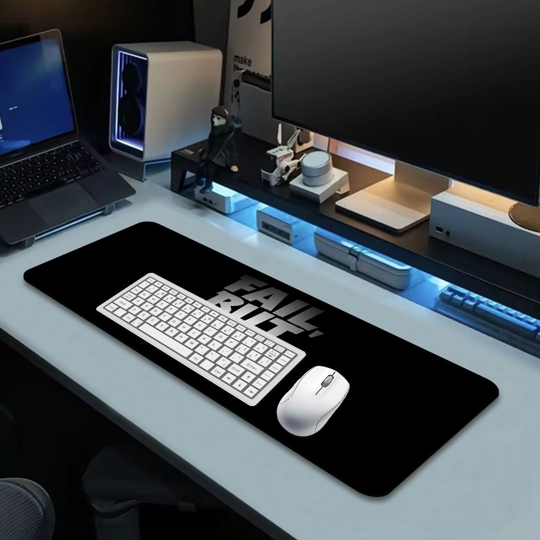 Motivational Dark Theme Gaming Desk Mat