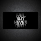 Motivational Dark Theme Gaming Desk Mat