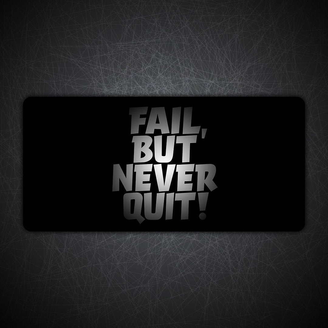 Motivational Dark Theme Gaming Desk Mat