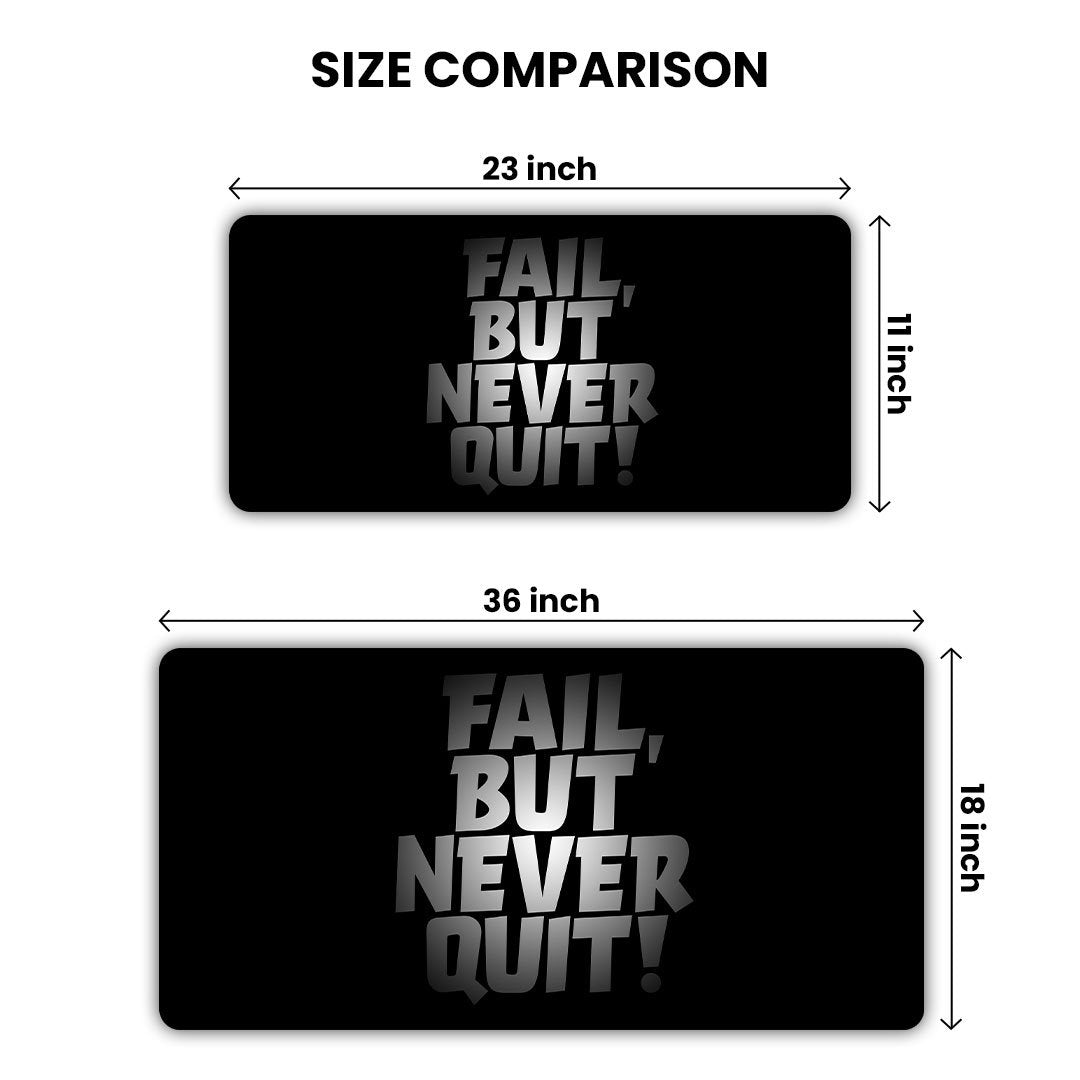 Motivational Dark Theme Gaming Desk Mat