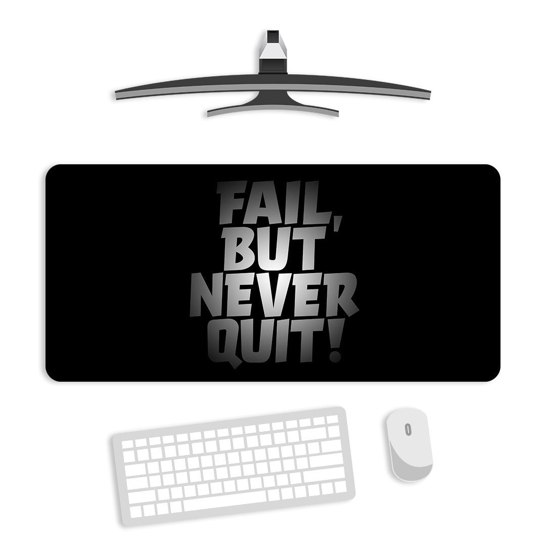 Motivational Dark Theme Gaming Desk Mat