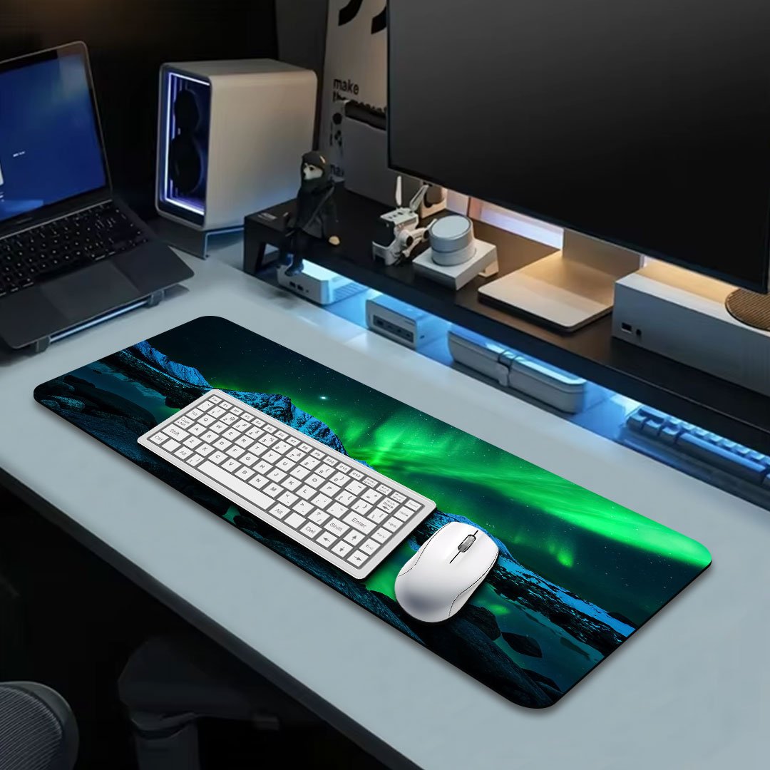 Aurora Borealis Northern lights Gaming Desk Mat