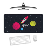 Spacecraft Rocket Planet Stars Gaming Desk Mat