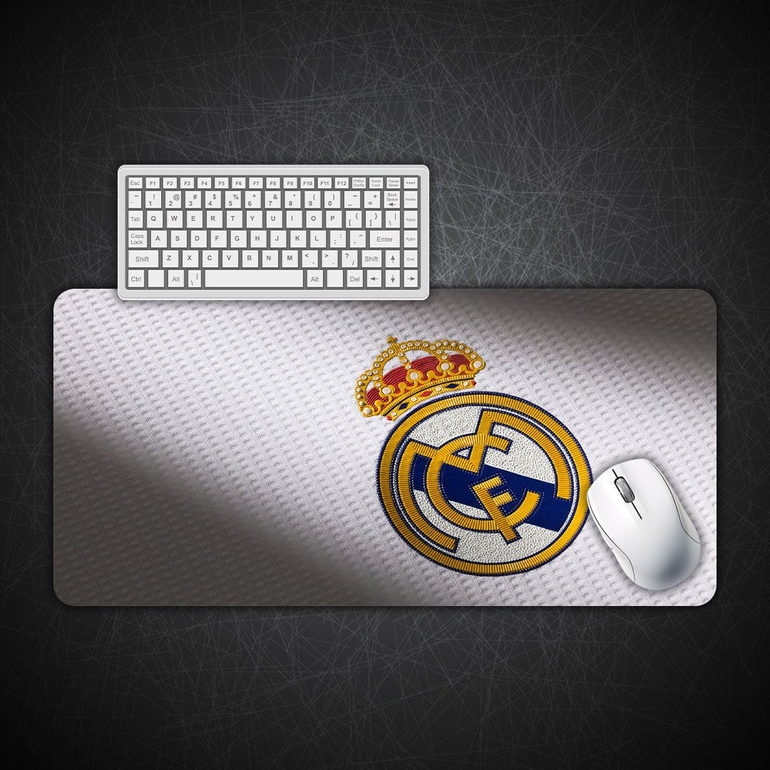 Real Madrid White Theme Gaming Desk Mat