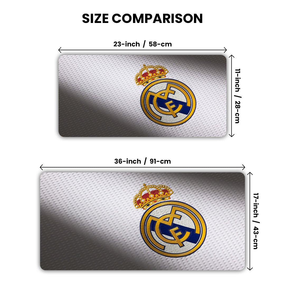 Real Madrid White Theme Gaming Desk Mat