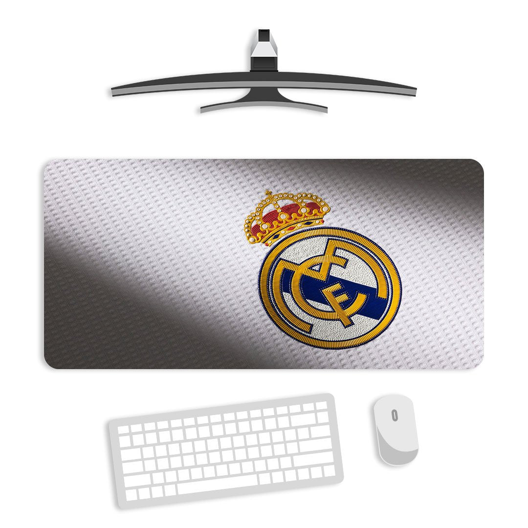 Real Madrid White Theme Gaming Desk Mat